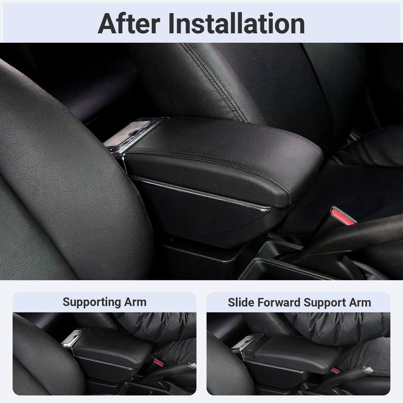 HRCHCG Console Armrest for Mini Cooper Coupe R50 R52 R53 R56 R57 R58 F55 F56 F57 Countryman (Double Layer, Black) - Image 5